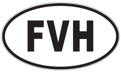 FVH - 3 Letter Initials Oval Sticker