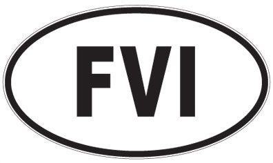 FVI - 3 Letter Initials Oval Sticker