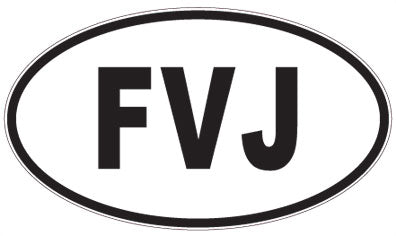 FVJ - 3 Letter Initials Oval Magnet