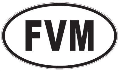 FVM - 3 Letter Initials Oval Sticker