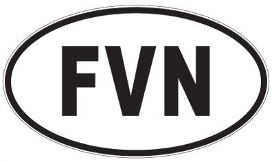 FVN - 3 Letter Initials Oval Magnet