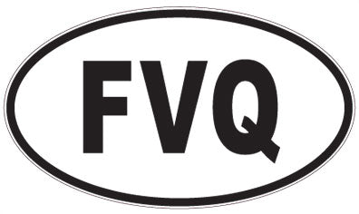 FVQ - 3 Letter Initials Oval Sticker