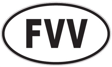 FVV - 3 Letter Initials Oval Magnet
