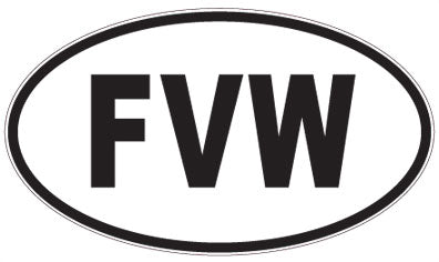 FVW - 3 Letter Initials Oval Sticker
