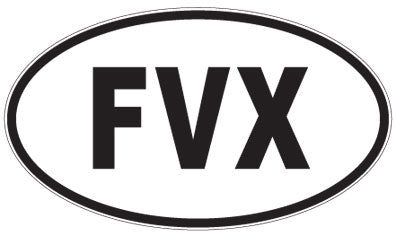 FVX - 3 Letter Initials Oval Magnet