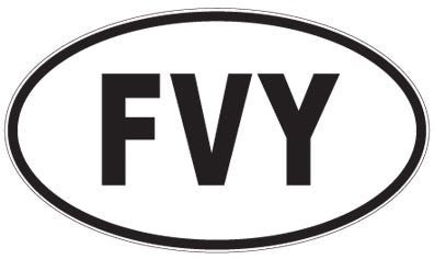 FVY - 3 Letter Initials Oval Sticker