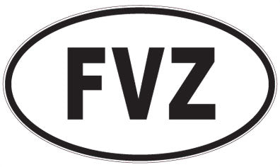FVZ - 3 Letter Initials Oval Sticker