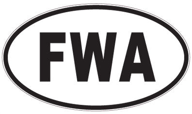 FWA - 3 Letter Initials Oval Sticker