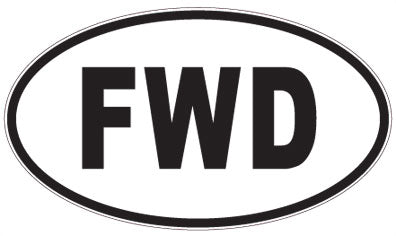 FWD - 3 Letter Initials Oval Magnet