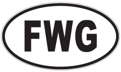 FWG - 3 Letter Initials Oval Magnet