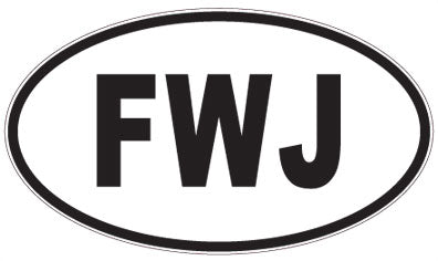 FWJ - 3 Letter Initials Oval Magnet