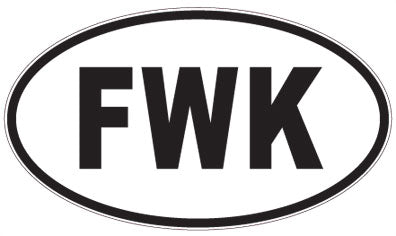 FWK - 3 Letter Initials Oval Sticker