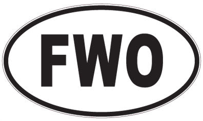 FWO - 3 Letter Initials Oval Sticker