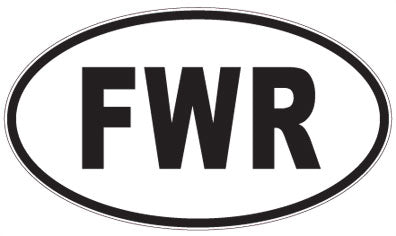 FWR - 3 Letter Initials Oval Magnet