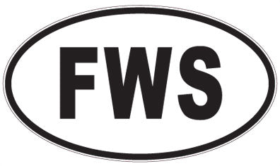 FWS - 3 Letter Initials Oval Sticker