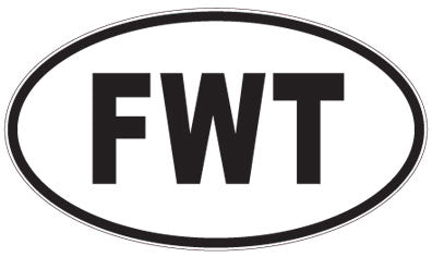 FWT - 3 Letter Initials Oval Magnet