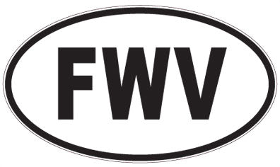 FWV - 3 Letter Initials Oval Magnet