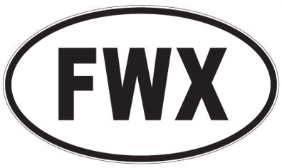 FWX - 3 Letter Initials Oval Sticker