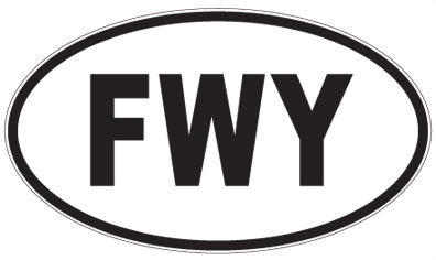 FWY - 3 Letter Initials Oval Magnet
