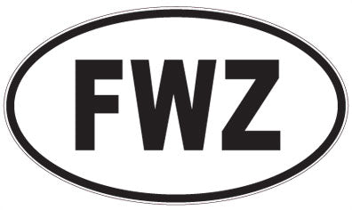 FWZ - 3 Letter Initials Oval Magnet