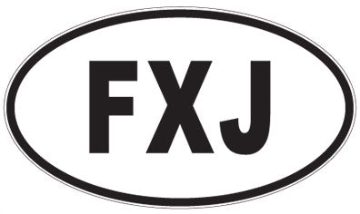 FXJ - 3 Letter Initials Oval Magnet