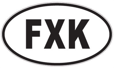 FXK - 3 Letter Initials Oval Sticker