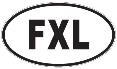 FXL - 3 Letter Initials Oval Sticker