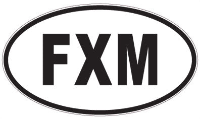 FXM - 3 Letter Initials Oval Sticker