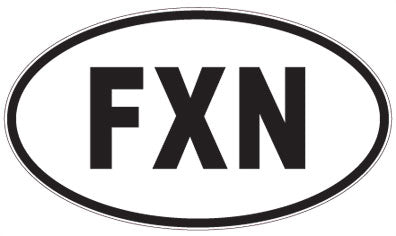 FXN - 3 Letter Initials Oval Sticker
