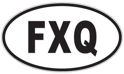 FXQ - 3 Letter Initials Oval Sticker