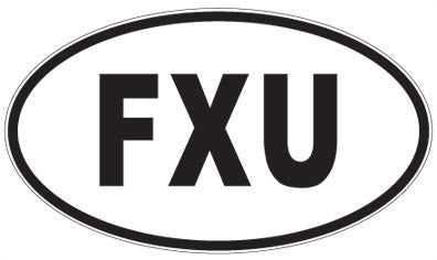 FXU - 3 Letter Initials Oval Sticker