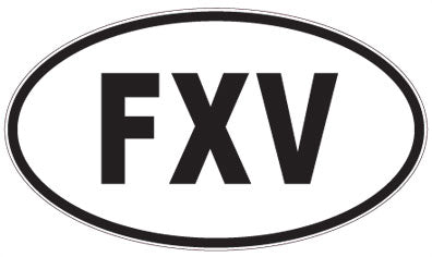 FXV - 3 Letter Initials Oval Sticker