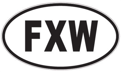 FXW - 3 Letter Initials Oval Magnet