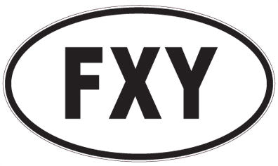 FXY - 3 Letter Initials Oval Sticker