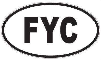 FYC - 3 Letter Initials Oval Sticker