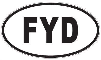 FYD - 3 Letter Initials Oval Sticker