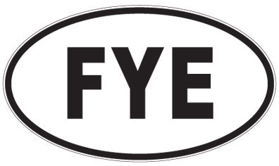 FYE - 3 Letter Initials Oval Sticker
