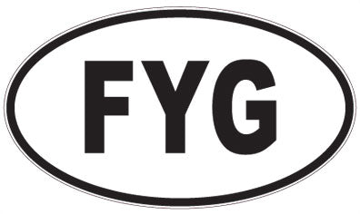 FYG - 3 Letter Initials Oval Sticker