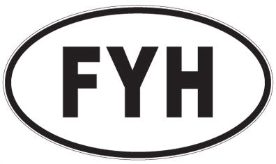 FYH - 3 Letter Initials Oval Magnet