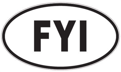 FYI - 3 Letter Initials Oval Sticker