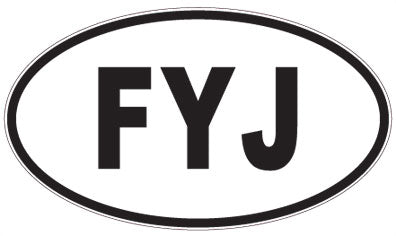 FYJ - 3 Letter Initials Oval Magnet