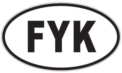 FYK - 3 Letter Initials Oval Sticker