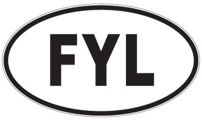FYL - 3 Letter Initials Oval Magnet