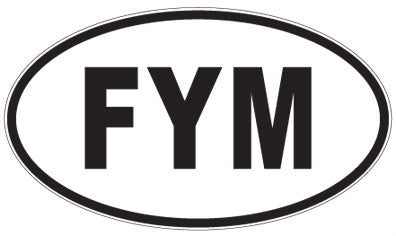 FYM - 3 Letter Initials Oval Sticker