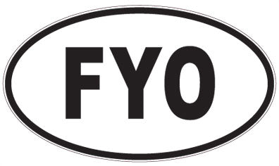 FYO - 3 Letter Initials Oval Sticker