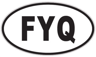 FYQ - 3 Letter Initials Oval Magnet
