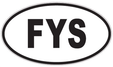 FYS - 3 Letter Initials Oval Sticker