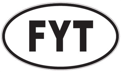 FYT - 3 Letter Initials Oval Sticker