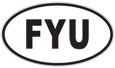 FYU - 3 Letter Initials Oval Sticker