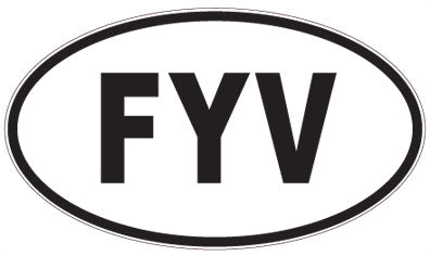 FYV - 3 Letter Initials Oval Sticker